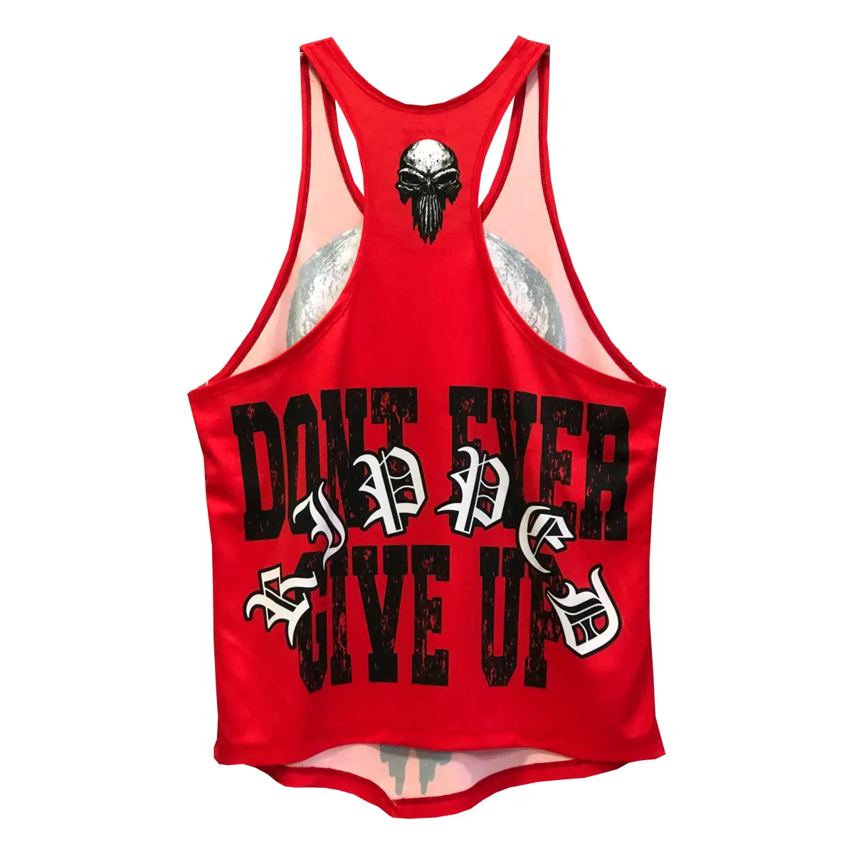 calavera grunge roja espalda