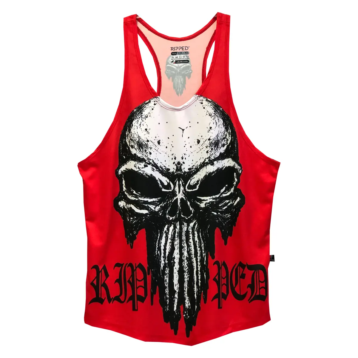 calavera grunge roja frente